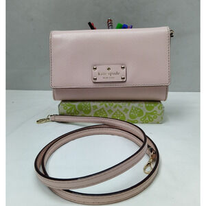 Kate Spade New York Pink Leather Flap Closure Crossbody Bag